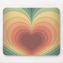 Coeur coloré rétro Funky Mousepad