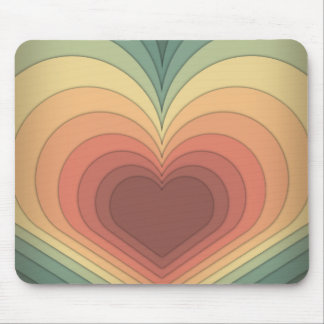 Tapis De Souris Coeur coloré rétro Funky Mousepad