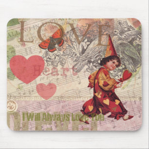 Tapis De Souris Cœur d'amour Chérubin de la Saint-Valentin