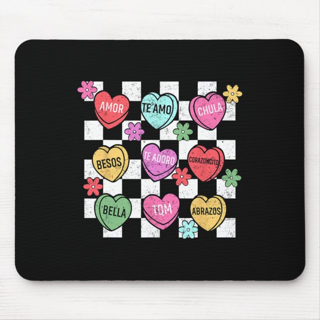 Tapis De Souris Cœur de conversation de la Saint-Valentin espagnol (Devant)