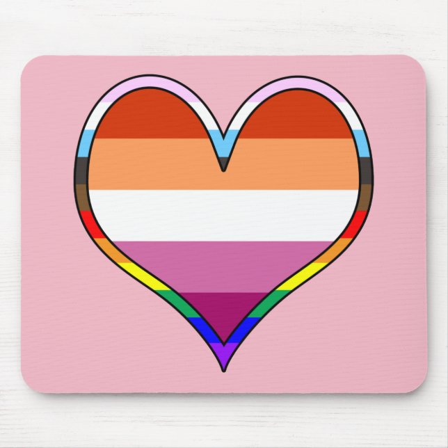 Tapis De Souris Coeur de fierté lesbienne (Devant)