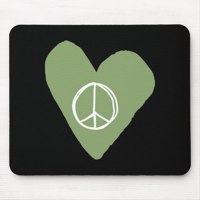 Tapis De Souris Coeur des signes de paix (Devant)
