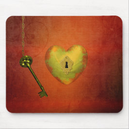 Tapis De Souris Coeur d'or avec clé