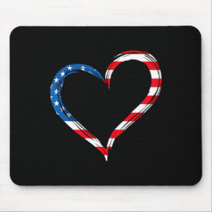 Tapis De Souris Cœur drapeau américain Memorial Day patriotique am