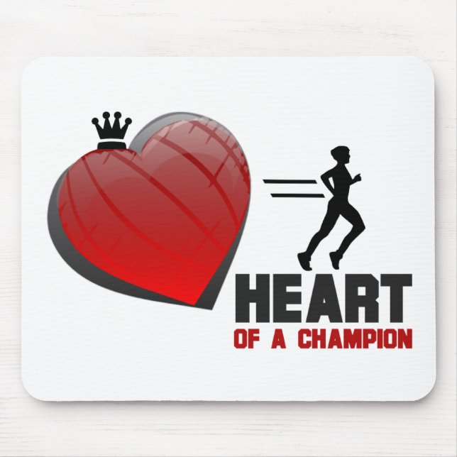 Tapis De Souris Coeur d'un fonctionnement de champion (Devant)