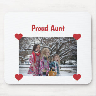 Tapis De Souris Coeur Fière Tante Amour Personnaliser la photo Cr