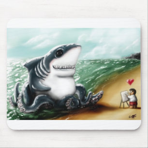Tapis De Souris Coeur I vous Sharktopus