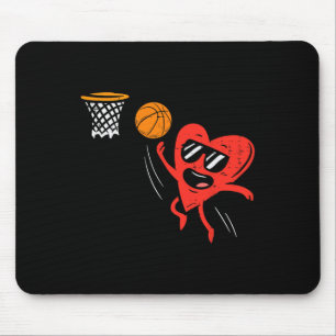 Tapis De Souris Coeur Jouer Basketball Cute Valentines Jour Sport