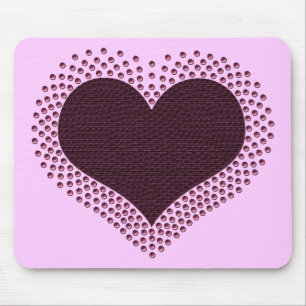 Tapis De Souris Coeur métallique Mousepad, pourpre