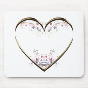 Tapis De Souris Coeur n Fleurs personnalisées