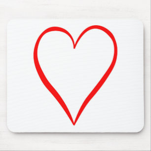 Tapis De Souris Coeur peint sur fond blanc