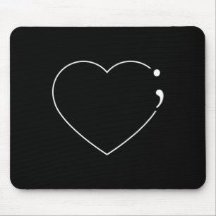 Tapis De Souris Cœur point-virgule - Sensibilisation à la santé me
