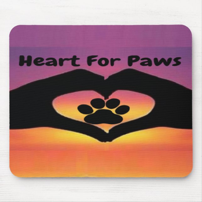 Tapis de souris Cœur pour les pattes (Devant)