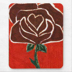 Tapis De Souris "Coeur Rose #7" Mousepad floral
