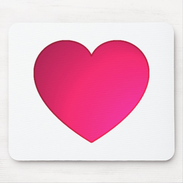 Tapis De Souris Coeur rouge cerise brillant (Devant)