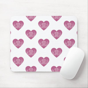 Tapis De Souris Cœur Tourbillonnant Rose, Cadeau Romantique Mignon