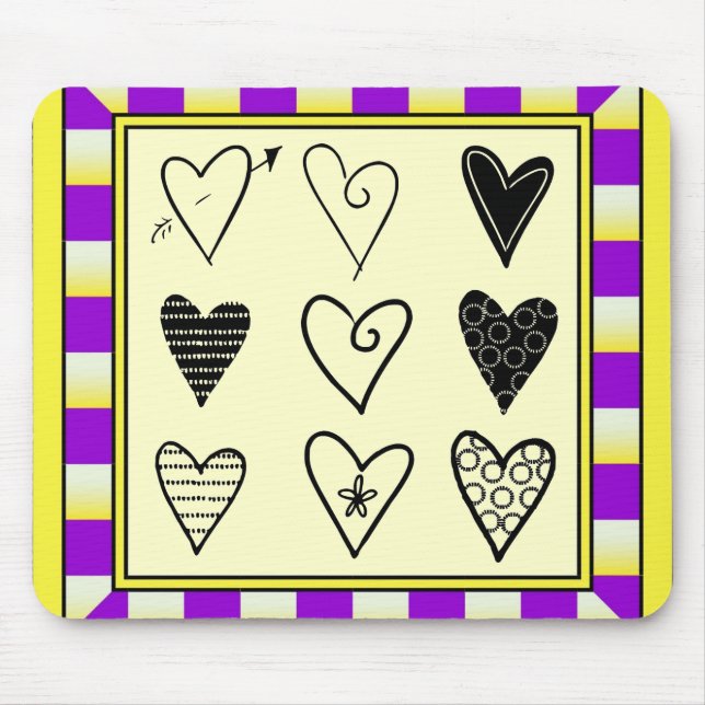 Tapis De Souris Coeurs (Devant)