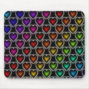 Tapis De Souris Coeurs arc-en-ciel/Mousepad