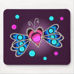 Tapis De Souris COEURS de PAPILLON par SHARON SHARPE