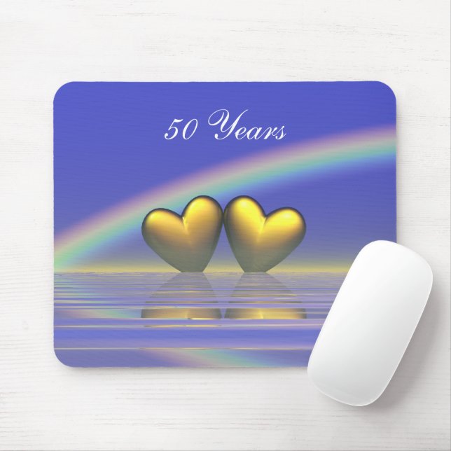 Tapis De Souris Coeurs d'or du 50e anniversaire (Avec souris)