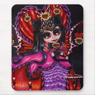 Tapis De Souris Coeurs et fleurs gothiques Poupée Fée Victorienne