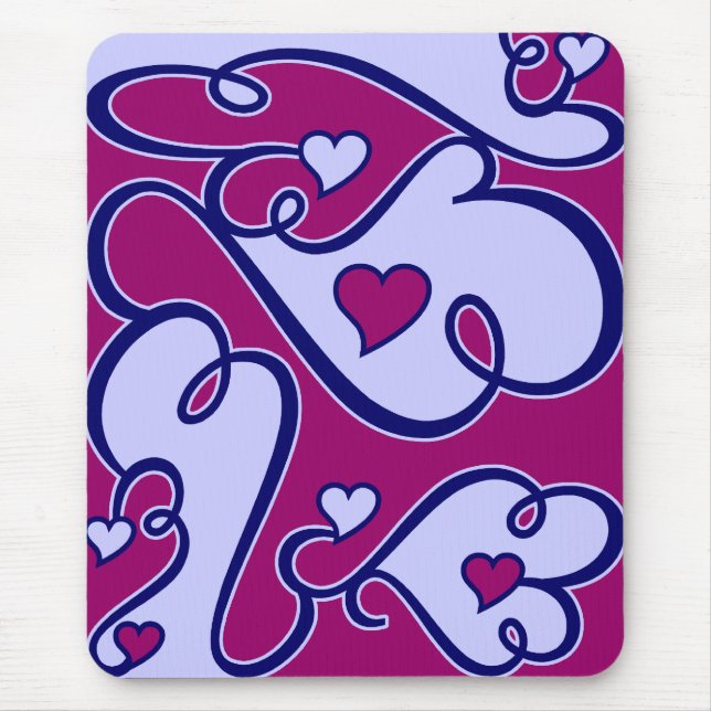 Tapis De Souris Coeurs lunaires mousepad (Devant)