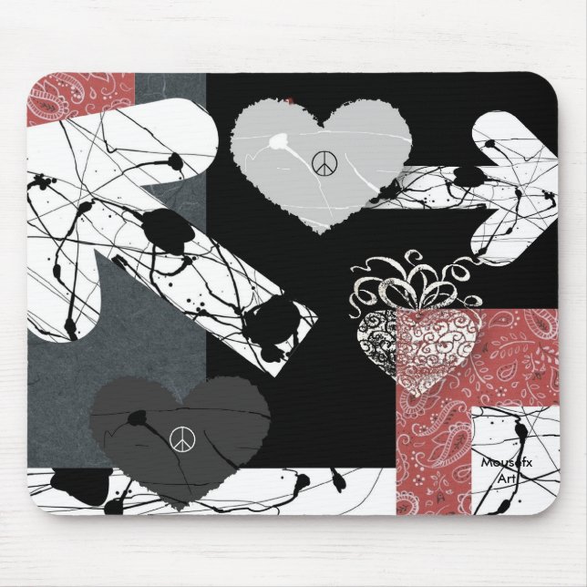 Tapis De Souris Coeurs Mousepad (Devant)