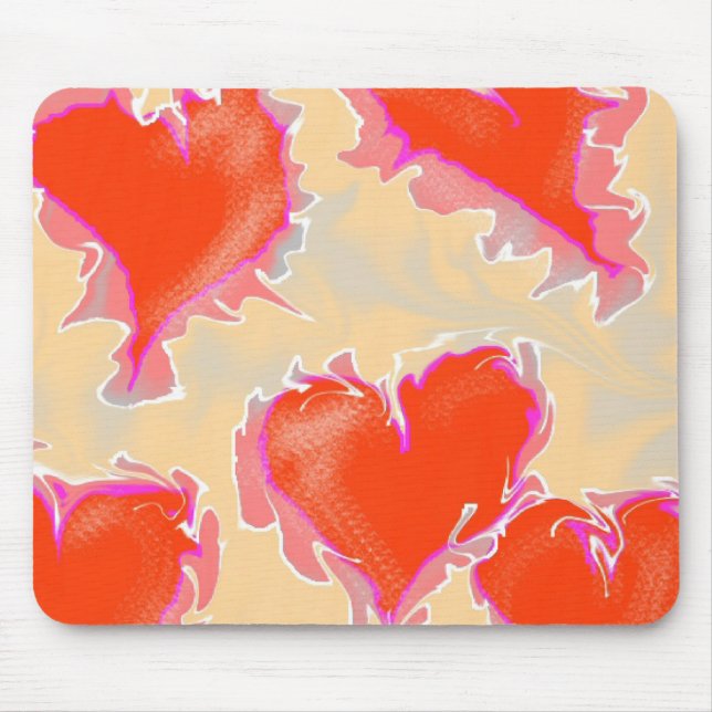 Tapis De Souris Coeurs Pulsant ou Vibrant Pad Souris (Devant)