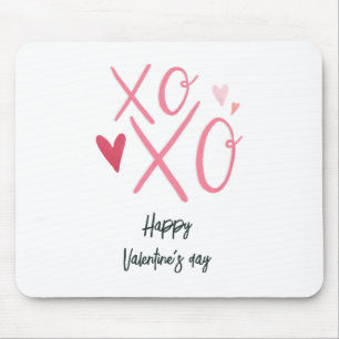 Tapis De Souris Cœurs roses "XOXO"Joyeuse Saint-Valentin