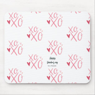 Tapis De Souris Cœurs roses "XOXO"Joyeuse Saint-Valentin