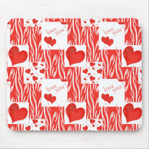Tapis De Souris Coeurs rouges, amour.
