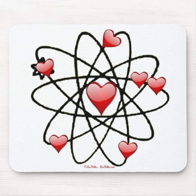 Tapis De Souris Coeurs rouges de Saint Valentin atomique (Devant)
