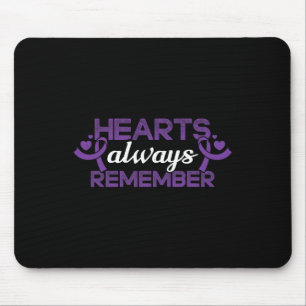 Tapis De Souris Cœurs Ruban Violet de Sensibilisation à la Démence