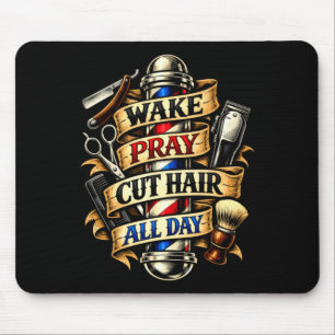 Tapis De Souris Coiffeur inspirant réveillé prier couper les cheve