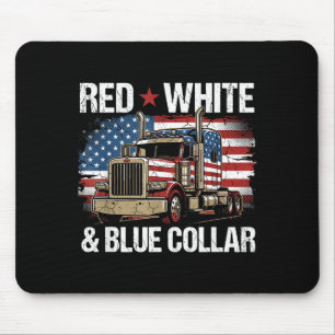 Tapis De Souris Col blanc et bleu rouge drapeau patriotique améric
