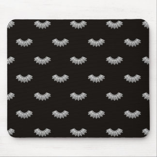 Tapis De Souris Col vintage minimaliste noir et blanc dissident
