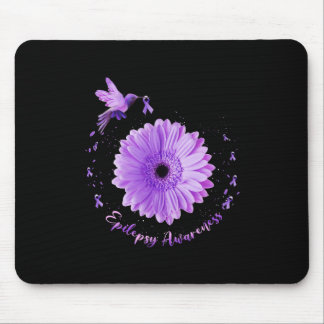 Tapis De Souris Colibri Tournesol Violet Ribbon Epilepepsie Aware