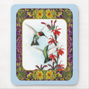 Tapis De Souris Colibris et Fleurs #5