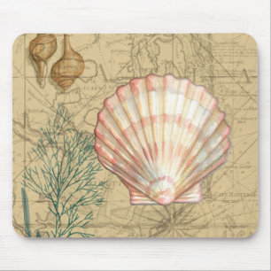 Tapis De Souris Collage côtier de carte