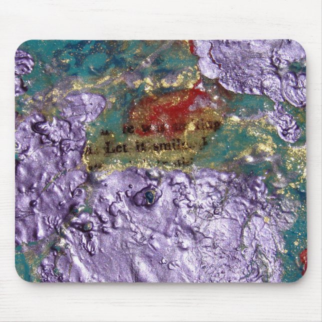 Tapis De Souris Collage de médias mixtes Abstraits de sourire (Devant)