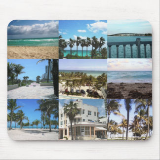 Tapis De Souris Collage de Miami - 50 nuances de bleu