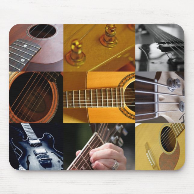Tapis De Souris Collage de photos de guitare (Devant)
