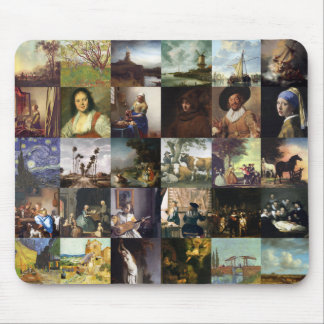 Tapis De Souris Collage des peintures de Van Gogh, de Vermeer,