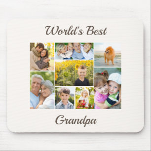 Tapis De Souris Collage photo du meilleur grand-père du monde