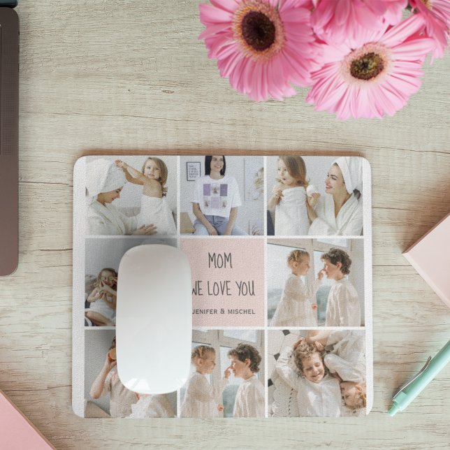Tapis De Souris Collage Photo Maman We Love You Best Mother Cadeau (Créateur téléchargé)