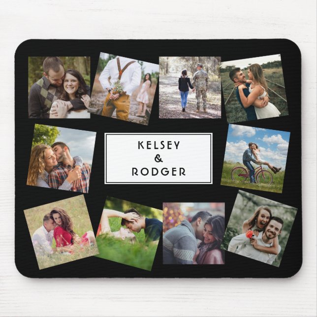 Tapis De Souris Collage photo mariage Pad de souris personnalisé (Devant)