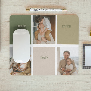 Tapis De Souris Collage photo moderne Meilleur papa Jamais Cadeau
