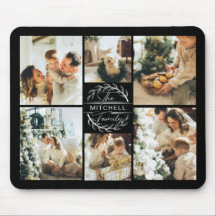 Tapis De Souris Collage photo moderne Personnalisé Monogramme Cade