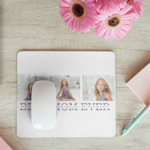 Tapis De Souris Collage Photo Purple Best Mom Ever Cadeau