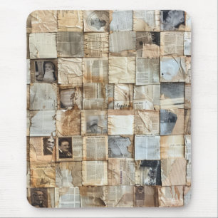 Tapis De Souris Collage rustique Vintage journal Patchwork (12)
